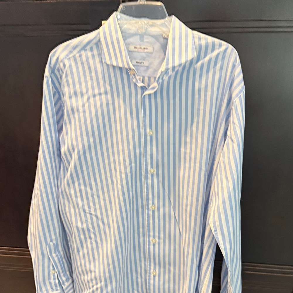 Brooks Brothers Light Blue and White Striped Dress Shirt